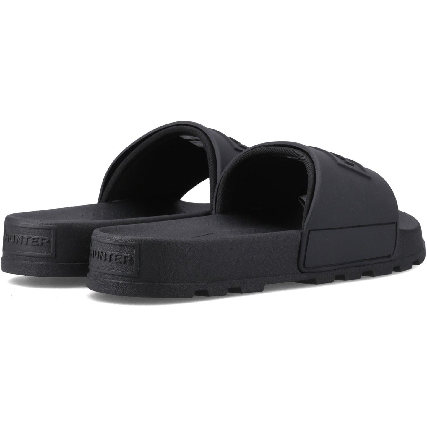 Hunter Core Embossed Slider Polyester Women's Black Slides