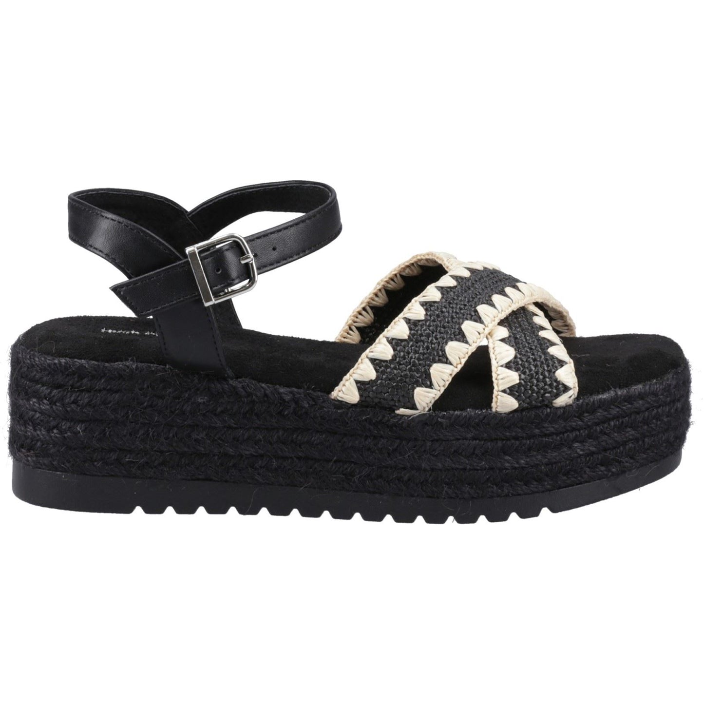 Hush Puppies Jemma Espadrille Polyurethane Women's Black Sandals