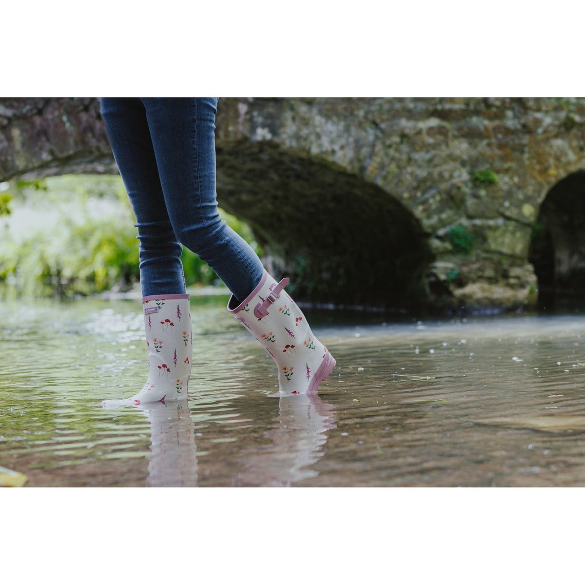 Cotswold Wildflower Tall Rubber Women's Pink Wellington Boots