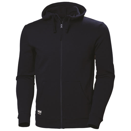 Helly Hansen Workwear Manchester Zip Cotton Men's Blue Hooded Sweatshirt