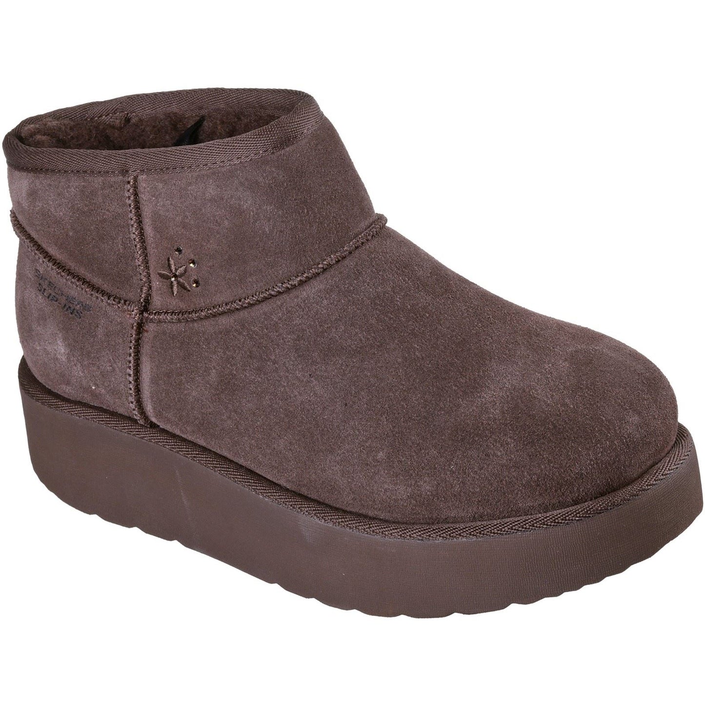 Skechers Keep Cozy Leather Women's Chocolate Winter Ankle Boots