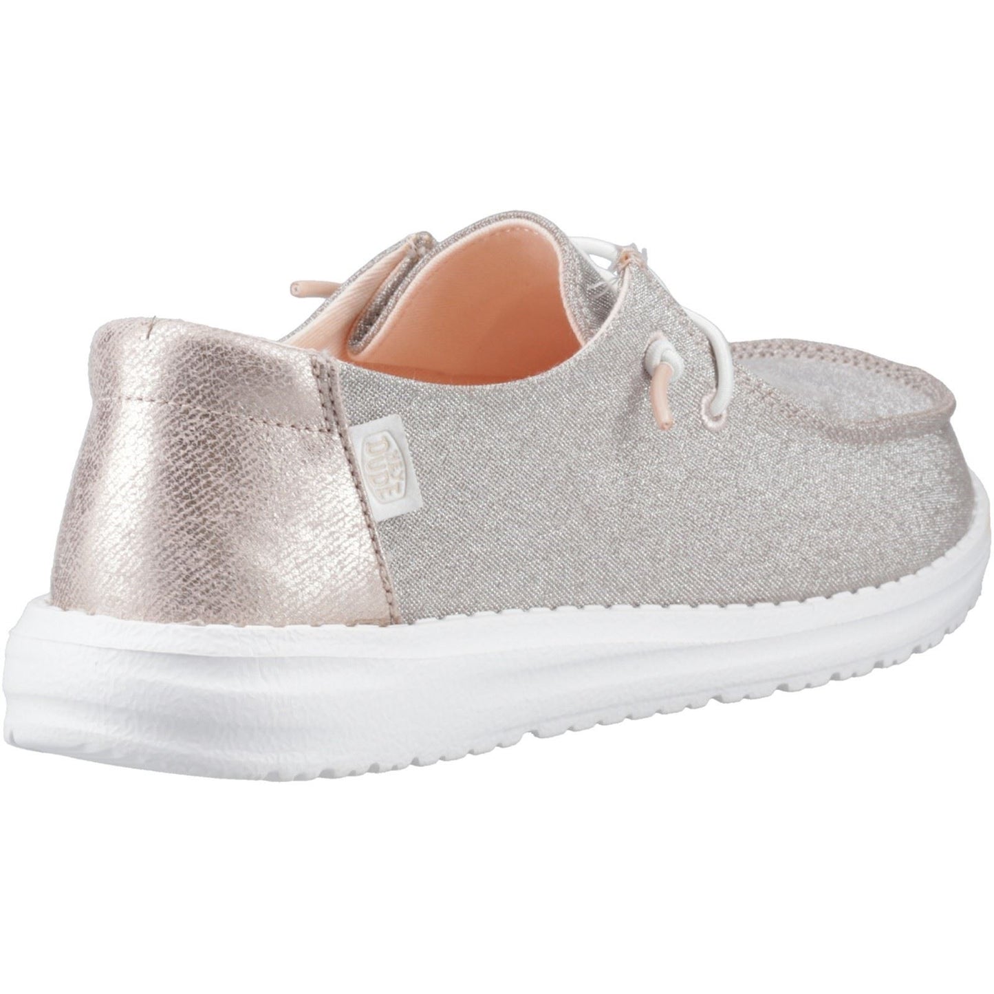 HEYDUDE Women's Wendy Metallic Sparkle Shoe in Rose Gold