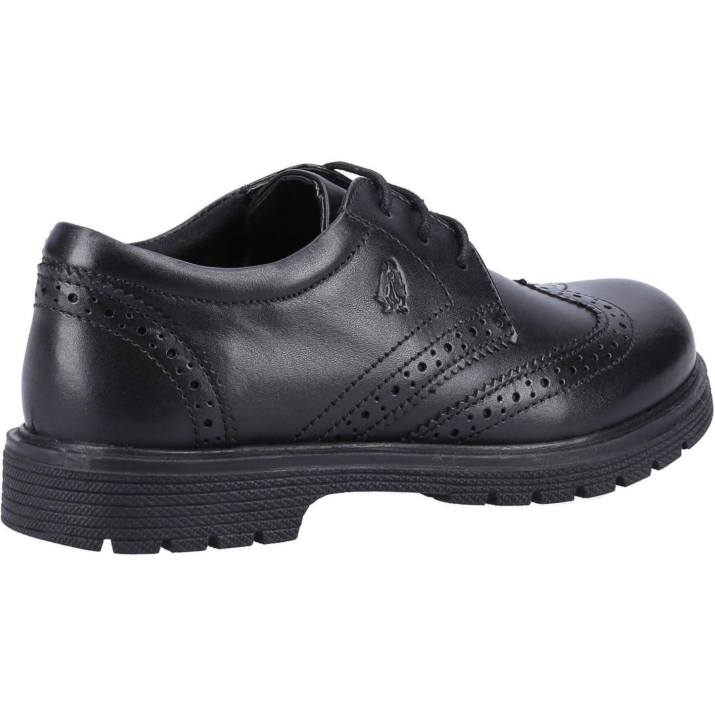 Hush Puppies Sally Leather Youth Black Brogues