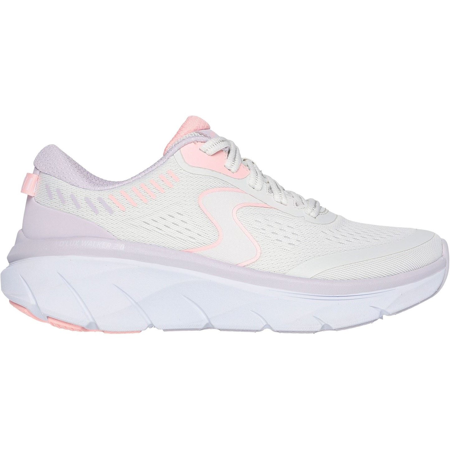 Skechers Women's D'Lux Walker 2.0 Active Pace Trainer in Off White/Pink