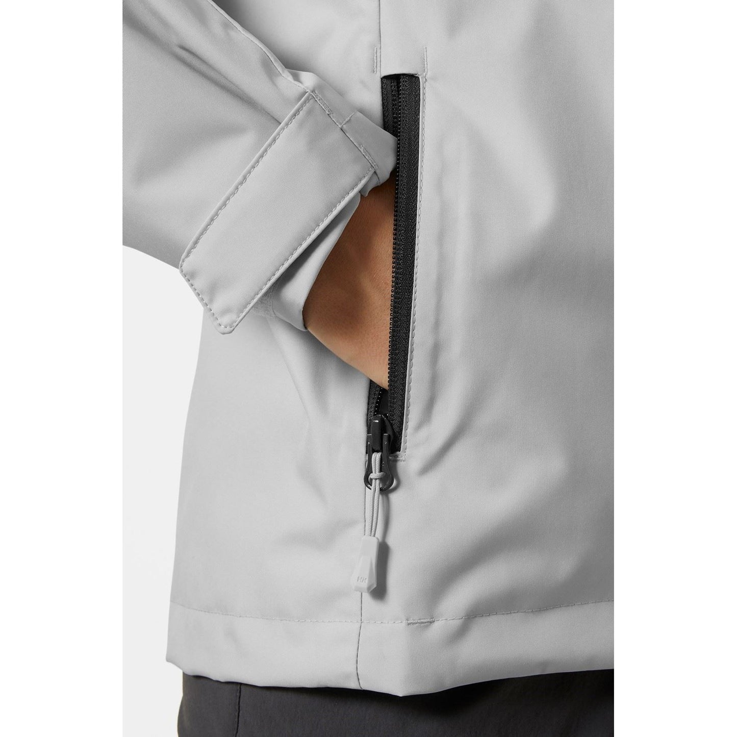Helly Hansen Sport Women's Crew Hooded Midlayer Sailing Jacket 2.1 in Grey Fog