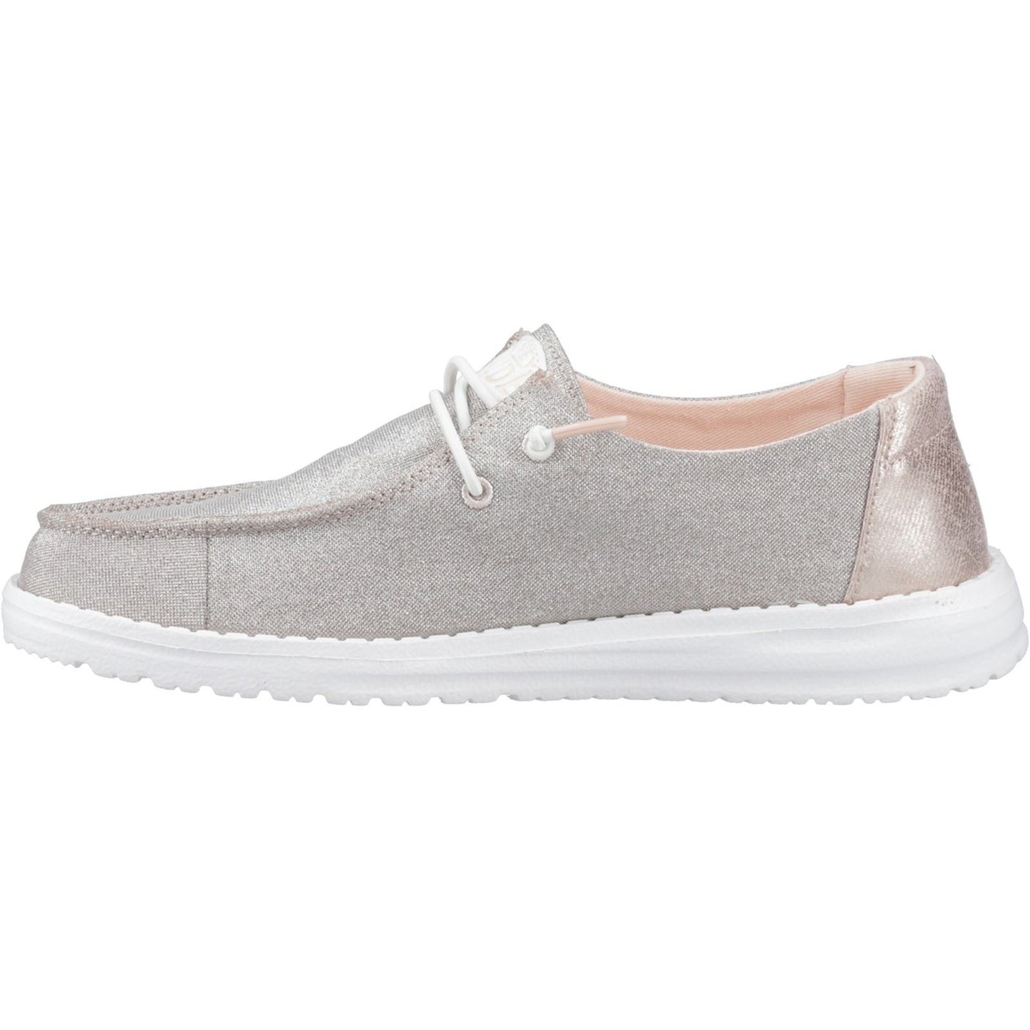 HEYDUDE Women's Wendy Metallic Sparkle Shoe in Rose Gold