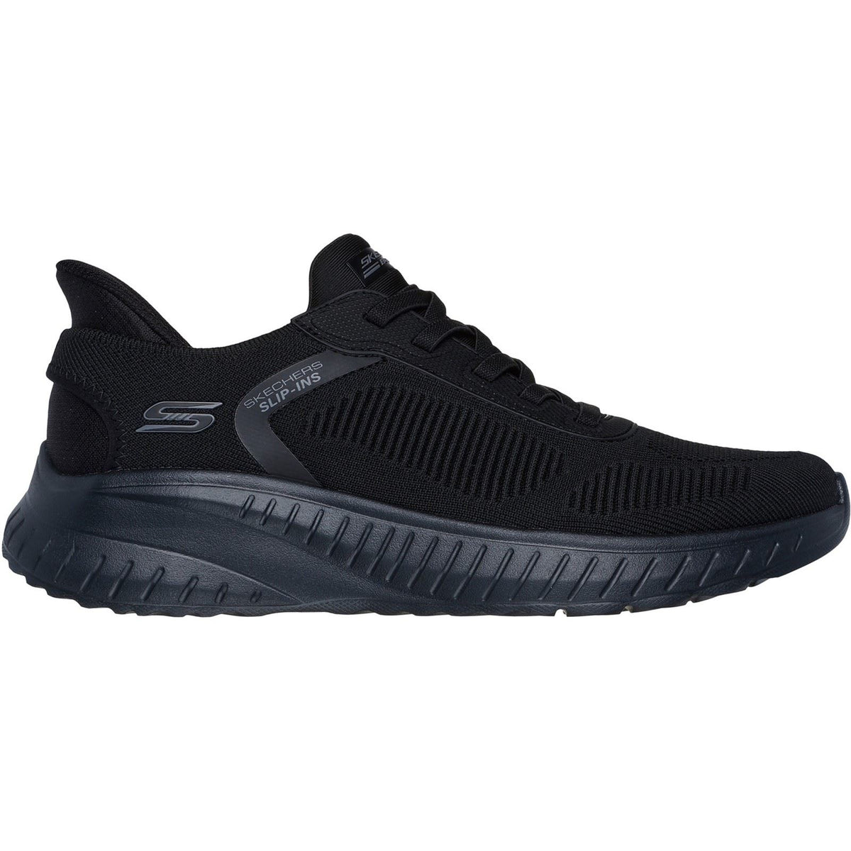 Skechers BOBS Sport Squad Chaos Solid Step Men's Black / Black Sole Trainers