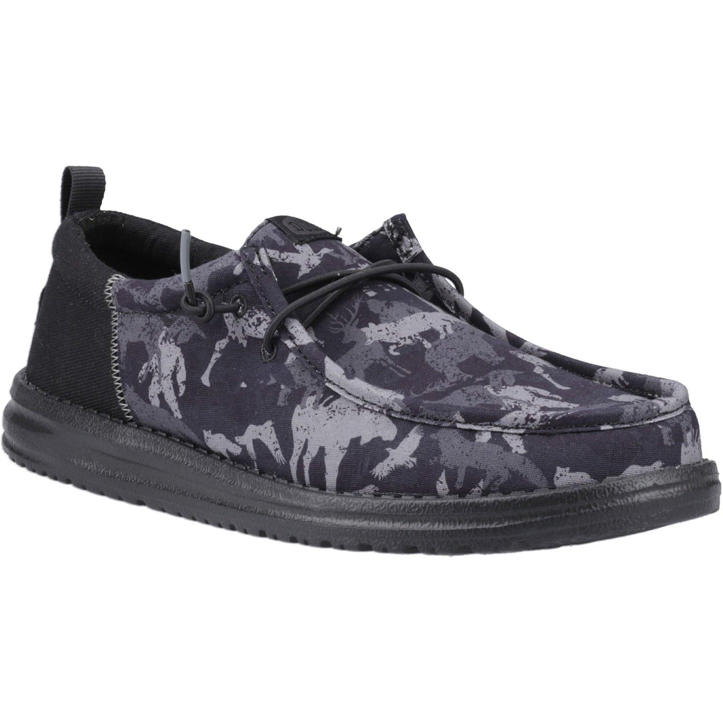 HEYDUDE Men's Wally Funk Hunt Camo Shoes in Black