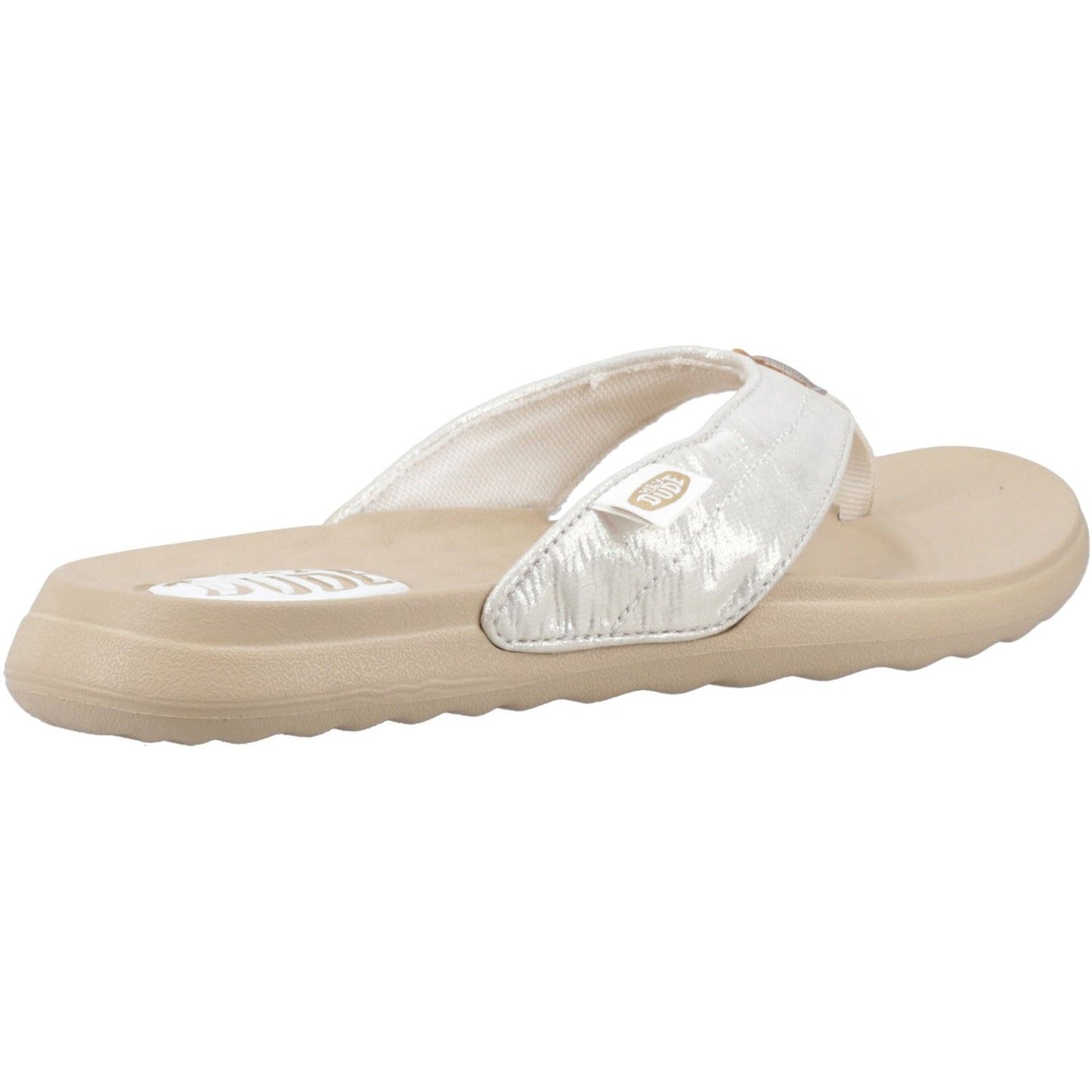 HEYDUDE Women's Christi Flip Classic Sandal in Gold