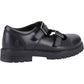 Hush Puppies Ella Leather Youth Black Shoes