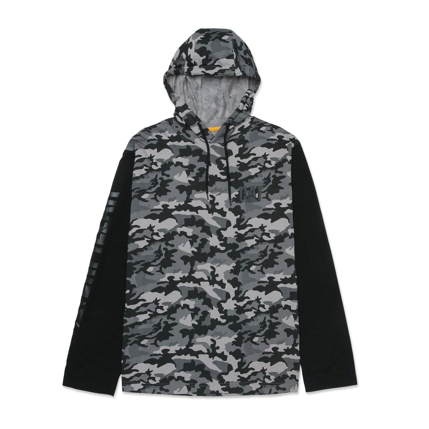 Caterpillar Men's Hooded Long Sleeve Tee in Stone Camo