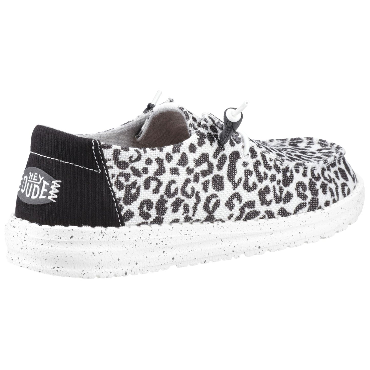 HEYDUDE Women's Wendy Leopard Shoe in Black/Grey