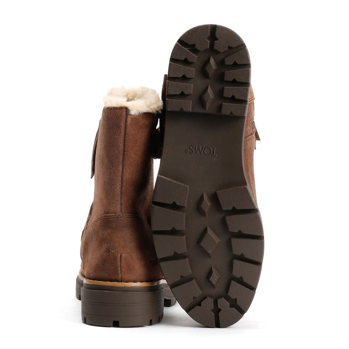 TOMS Ionie Moto Waxy Suede Women's Dark Brown Boots