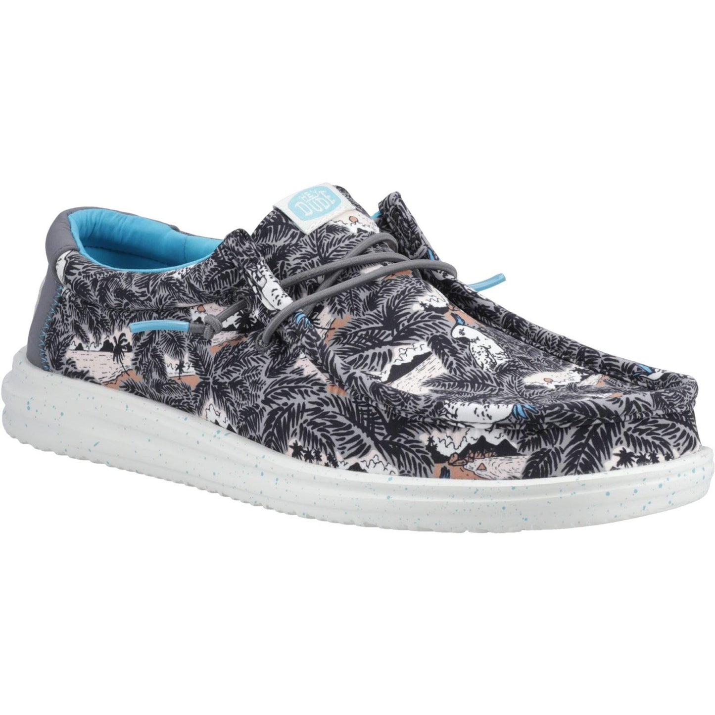 HEYDUDE Men's Wally H2O Tropical Shoe in Black Tropical