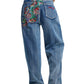 Ed Hardy Crawling Dragon Washed Women's Mid Blue Jeans