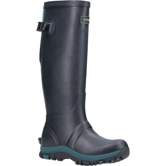 Cotswold Women's Realm Adjustable Wellington Boot in Navy/Teal