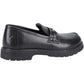 Hush Puppies Lydia Leather Youth Black Loafers