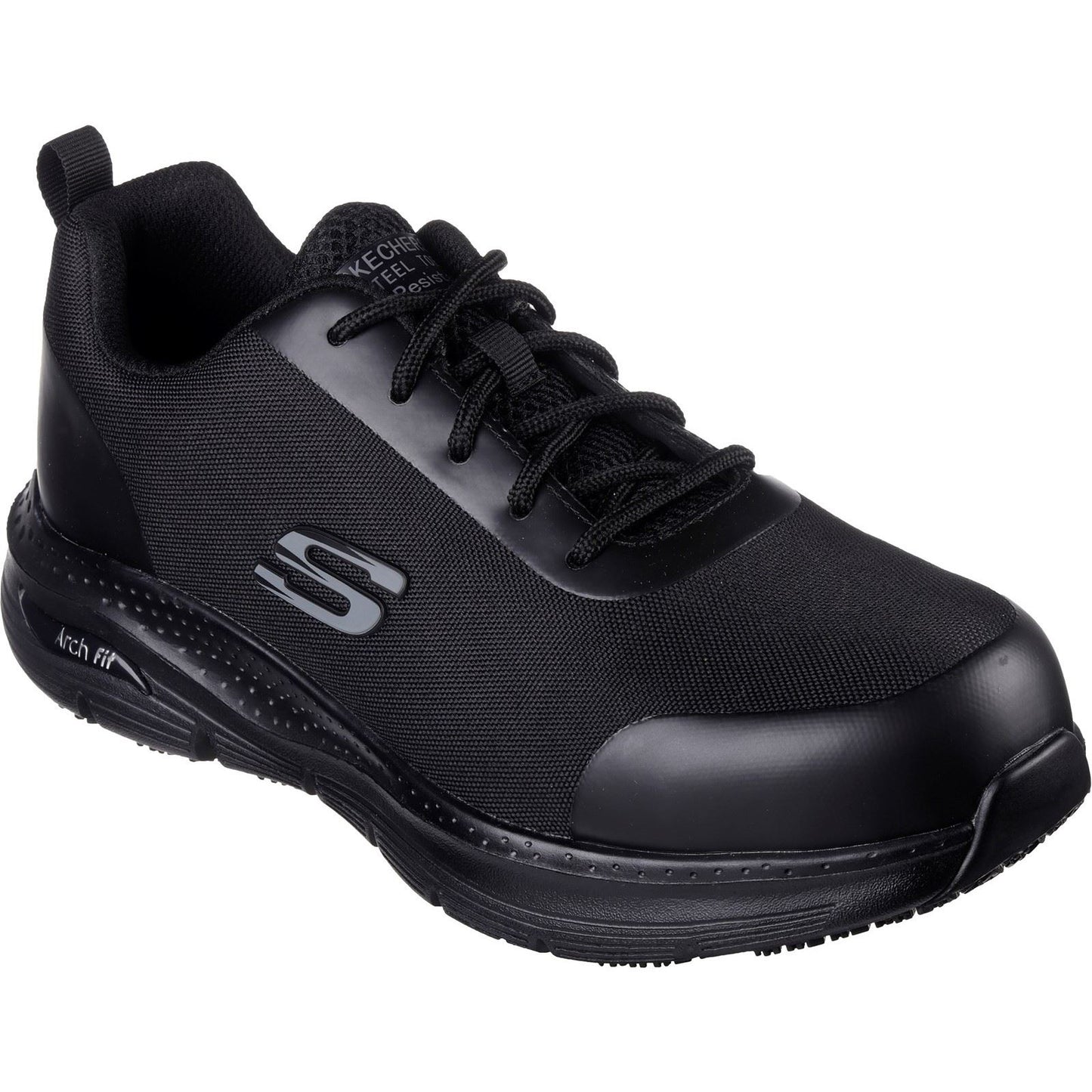 Skechers Workwear Arch Fit SR Ringstap Textile Men's Black Safety Trainers