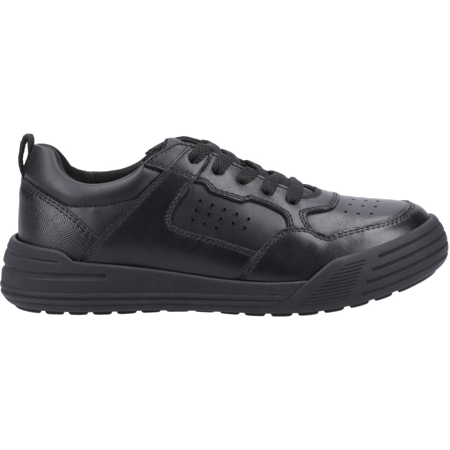 Hush Puppies Shane Leather Junior Black Lace-Up Shoes