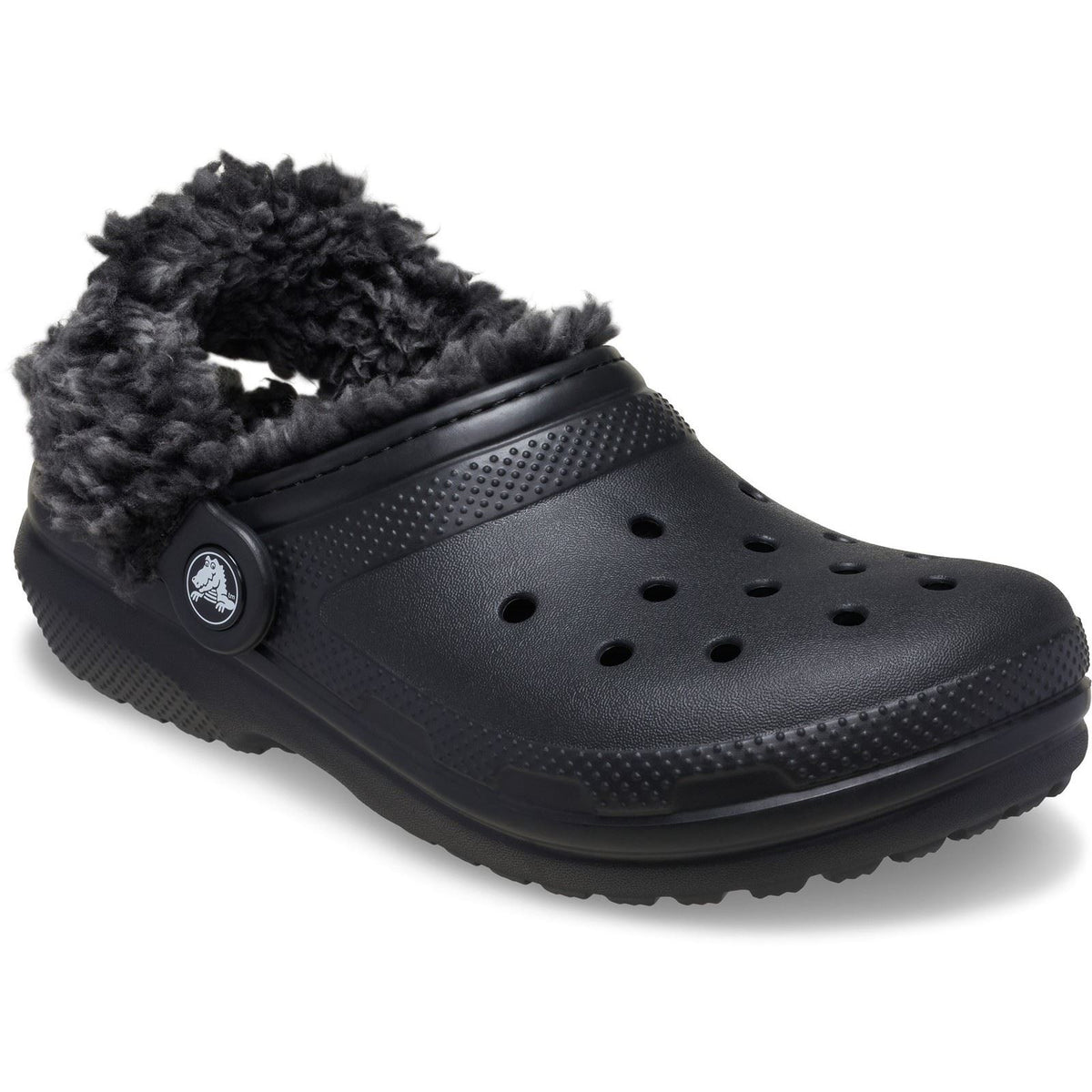 Crocs Classic Fleece Lined Polyester Blend Unisex Kid's Black Clogs