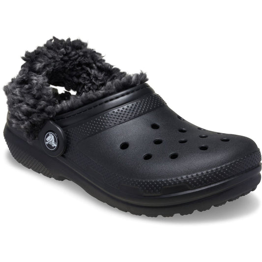 Crocs Classic Fleece Lined Polyester Blend Unisex Kid's Black Clogs