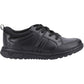 Hush Puppies Steven Leather Youth Black Lace-Up Shoes
