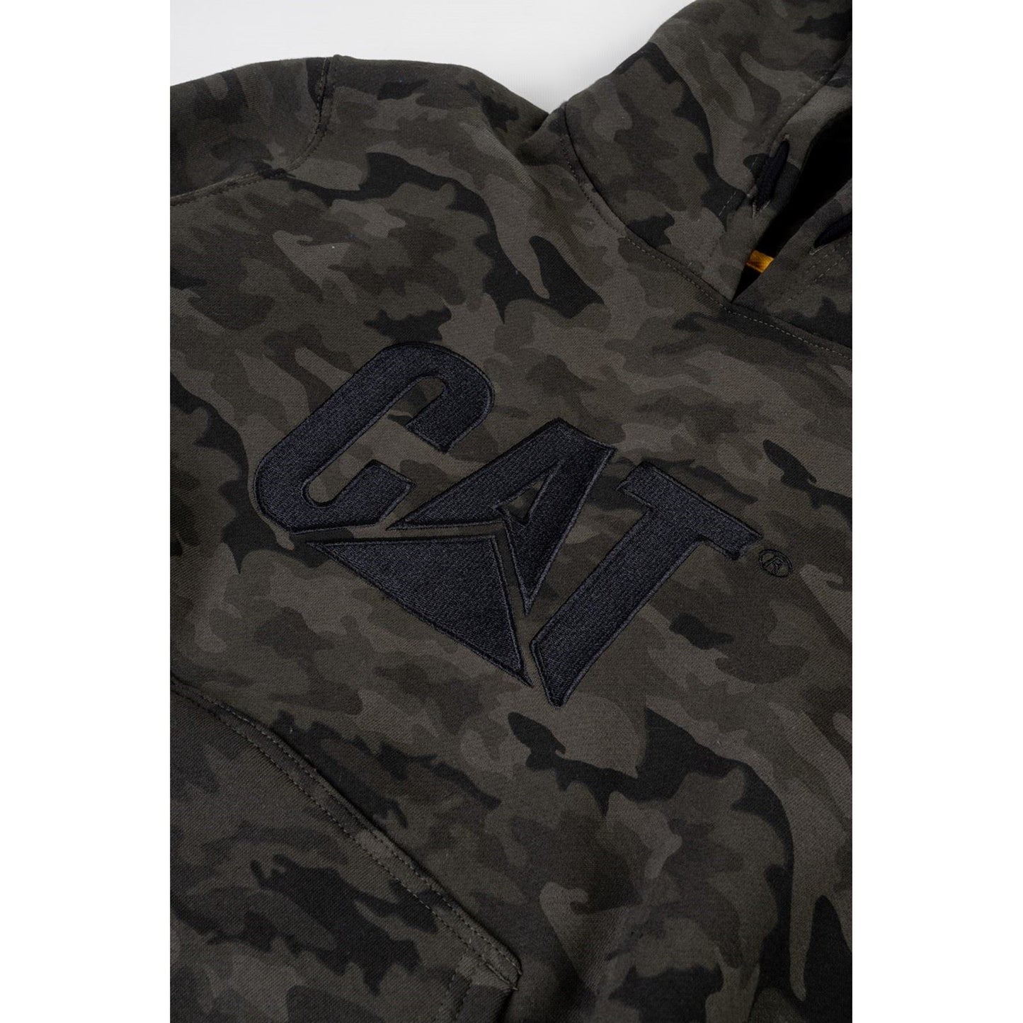 Caterpillar Men's Trademark Hooded Sweatshirt in Night Camo