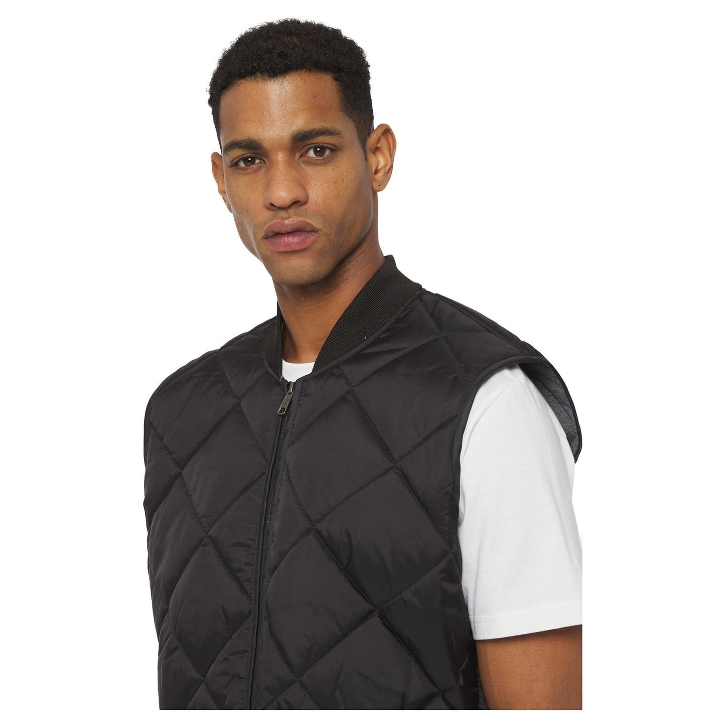 Dickies Men's Diamond Quilted Vest in Black