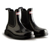 Hunter Women's Commando Gloss Chelsea Boots in Black