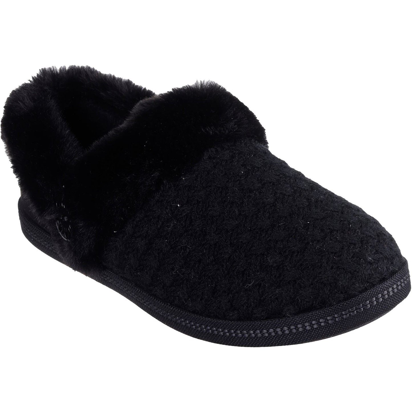 Skechers Cozy Campfire Frosty Promise Polyester Women's Black Slippers