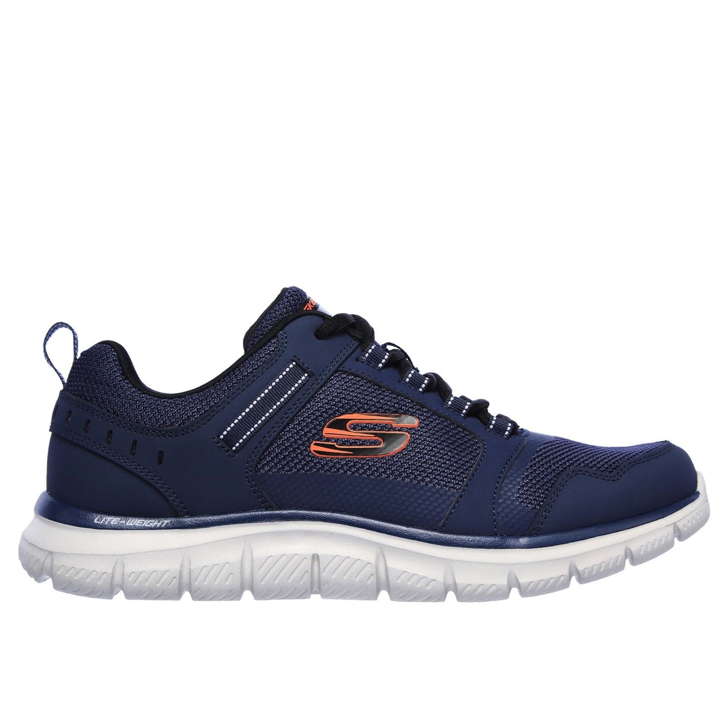 Skechers Men's Track Knockhill Shoes in Navy/Orange