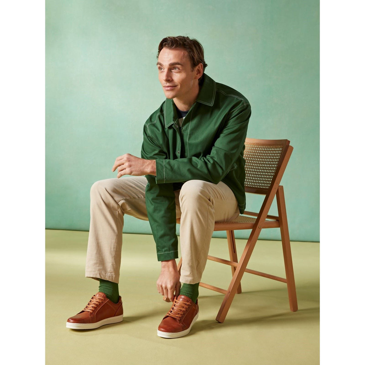 Hush Puppies Madden Leather Men's Tan Trainers