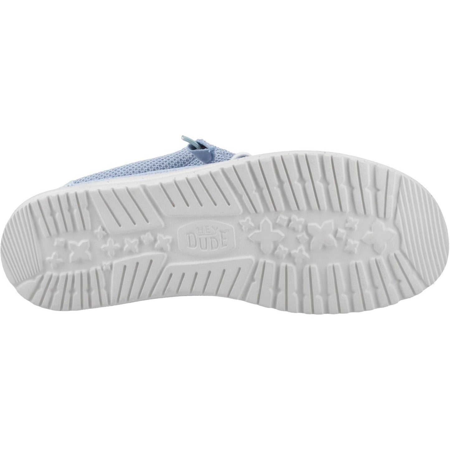 HEYDUDE Wally Stretch Sox Polyester Men's Cloud Blue/Dawn Blue Moccasins Shoes