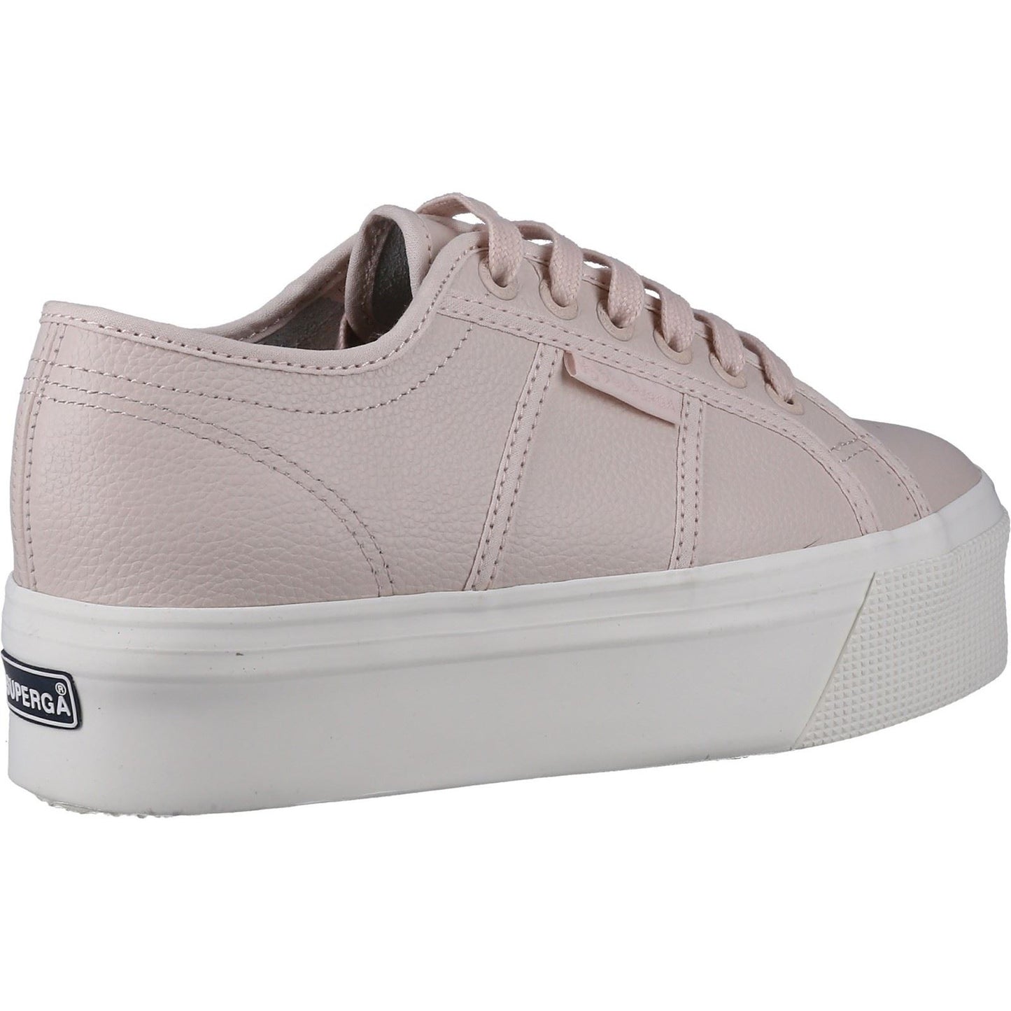 Superga Women's 2790 Tumbled Leather Trainer in Pink Almond