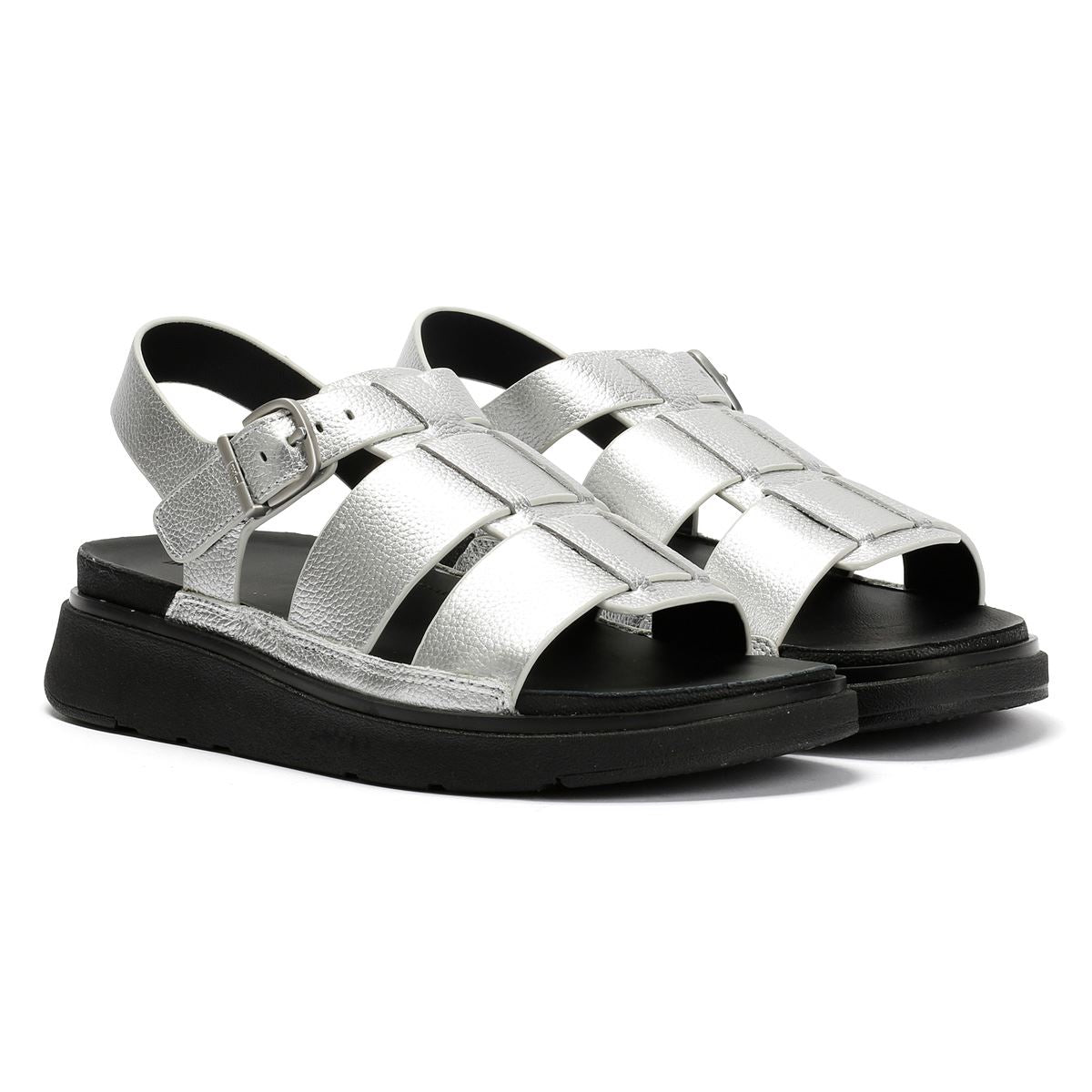 FitFlop GEN-FF Fisherman Leather Women's Silver Sandals