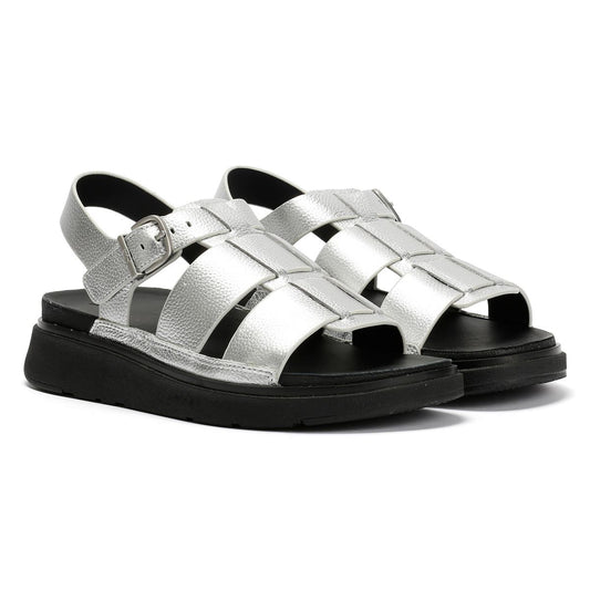 FitFlop GEN-FF Fisherman Leather Women's Silver Sandals