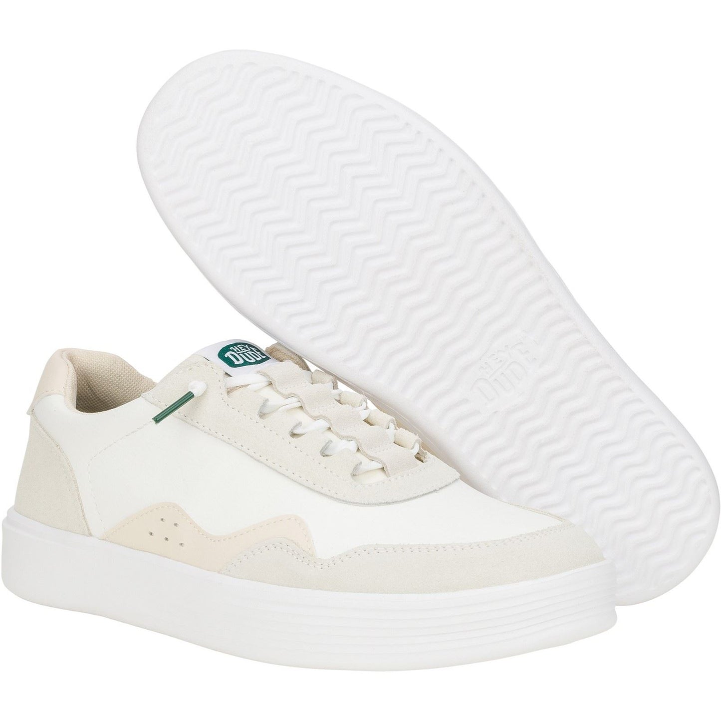 HEYDUDE Men's Hudson Classic Trainers in Light Beige/White