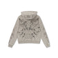 Ed Hardy Diamante Venom Stone Wash Relaxed Zip Thru Women's Grey Hoodie