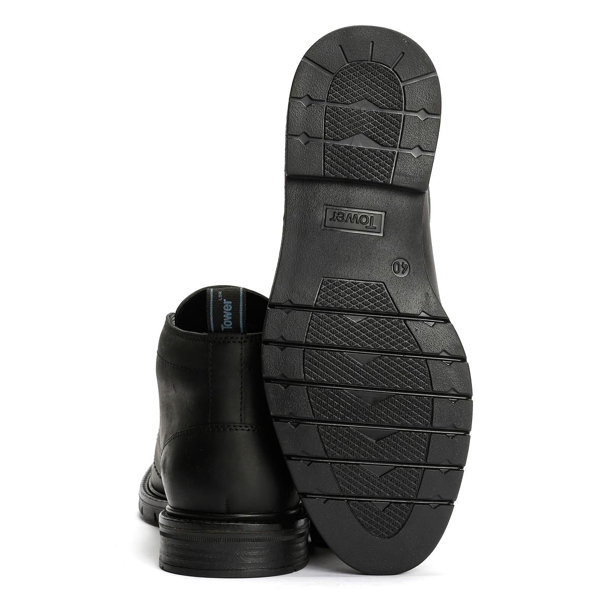Tower London Armour Lace Up Leather Men's Black Boots