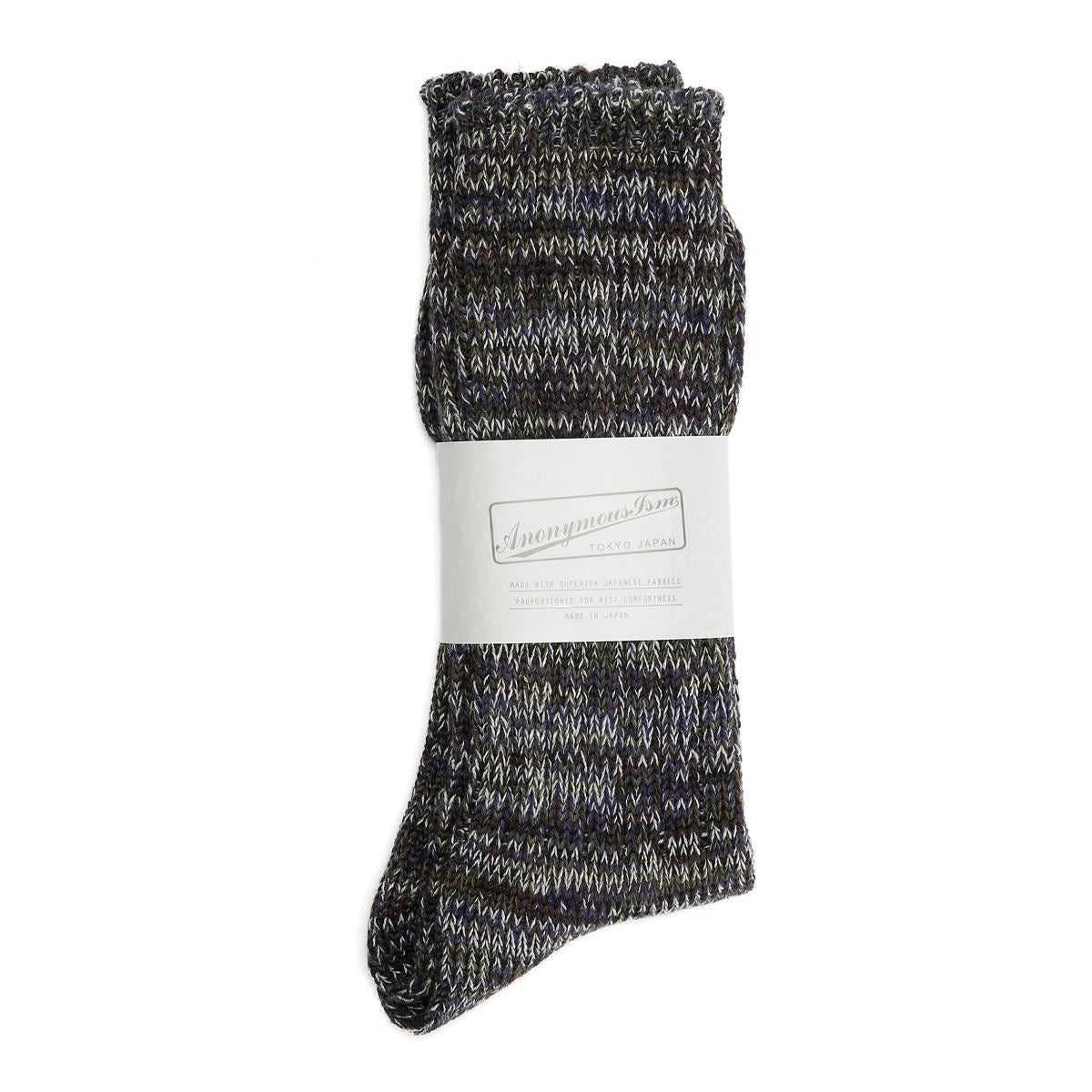 Anonymous Ism 5 Colour Mix Crew Cotton Men's Moss Calf High Socks