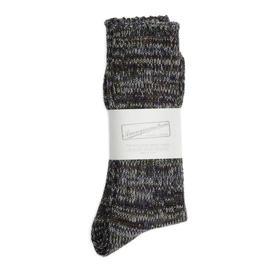 Anonymous Ism 5 Colour Mix Crew Cotton Men's Moss Calf High Socks