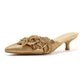 French Connection Victoria Velvet Kitten Heel Women's Gold Mules