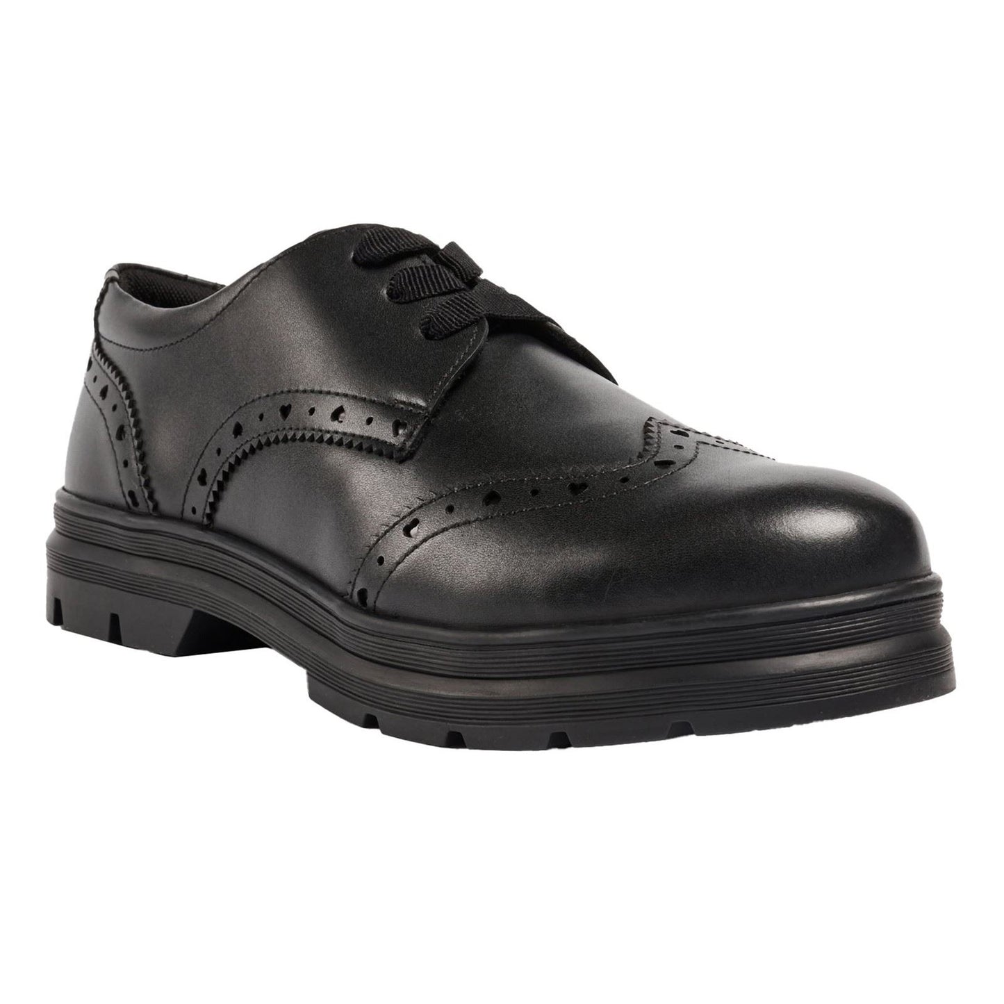 Pod Fiona Smooth Leather Youth Black Brogues