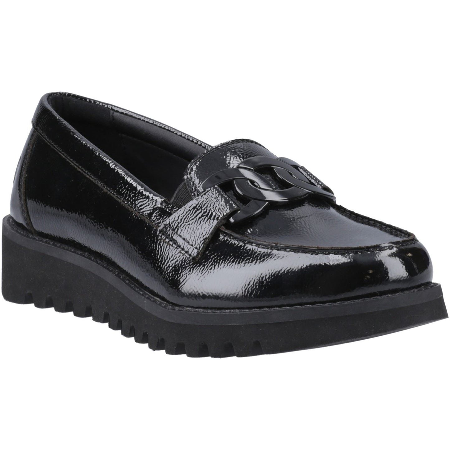 Hush Puppies Francis Loafer Patent Leather Youth Black Loafers