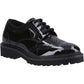 Hush Puppies Gabi Lace Up Patent Leather Youth Black Brogues