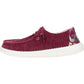 HEYDUDE Women's Wendy Corduroy Leo Shoes in Burgundy