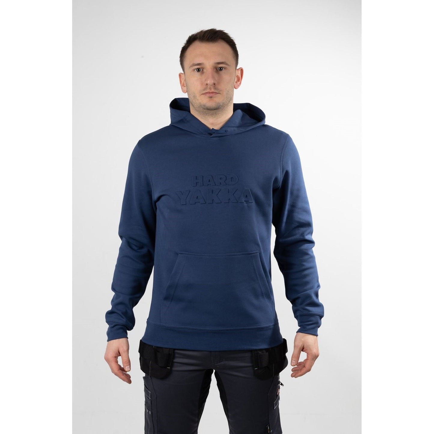 Hard Yakka Men's Embossed Pullover Hoodie in Indigo