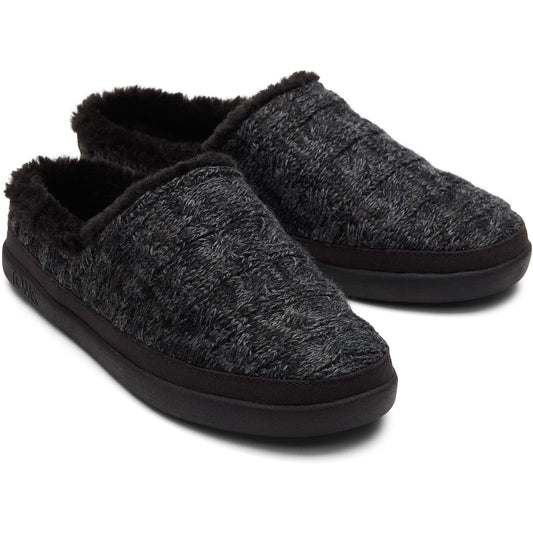 TOMS Sage Polyester Blend Women's Black Slippers