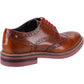 Base London Men's Woburn Hi-Shine Brogue Shoe in Tan
