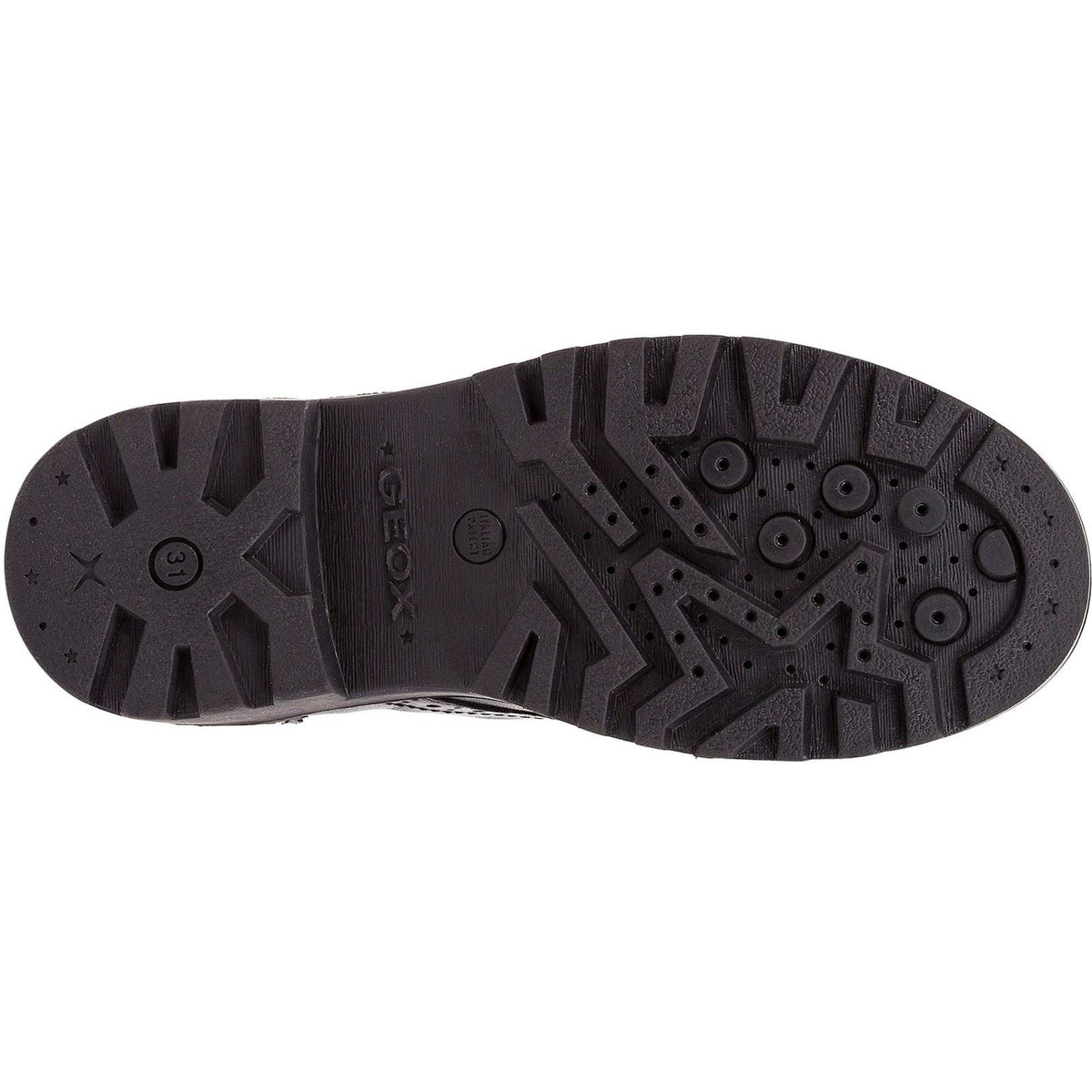 Geox J Casey G. N Leather Girl's Black Lace-Up Shoes